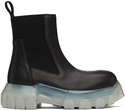 Rick Owens Beatle Bozo Tractor Leather Chelsea Boot In Black