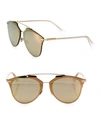 Dior Reflected Prism 63mm Mirrored Modified Pantos Sunglasses In Gold