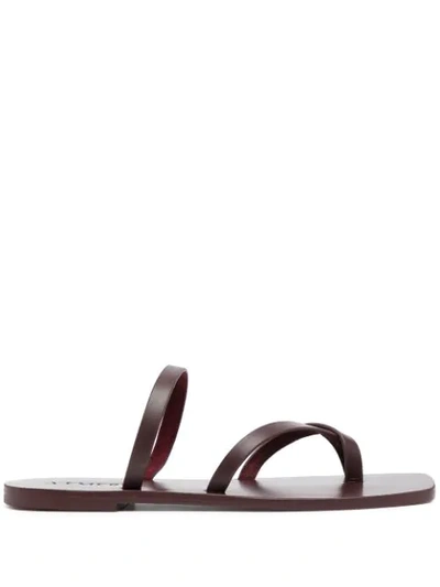 A.emery Crossover Strap Leather Sandals In Red