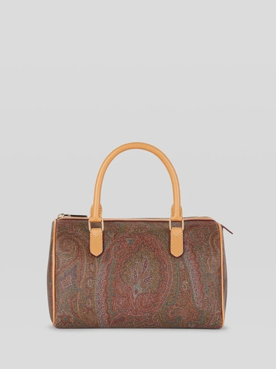 Etro Paisley Bowling Bag In Brown