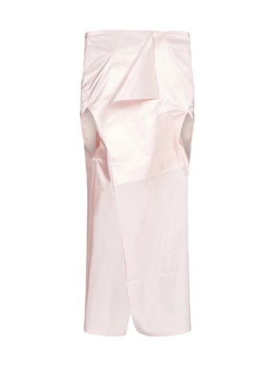 Prada Back Logo-patch Silk Satin Cape In Pink