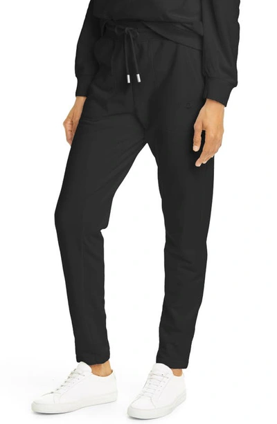 Nicole Miller Core French Terry Skinny Sweatpants In Black