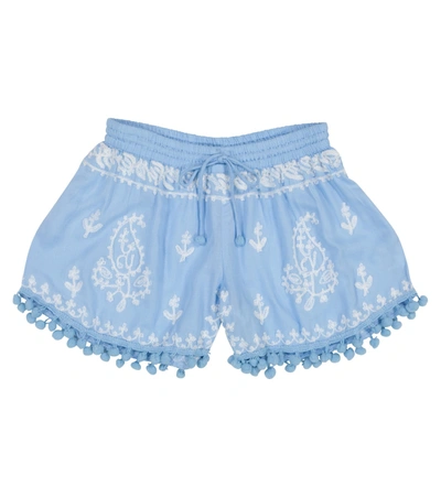 Melissa Odabash Kids' Baby Sienna Embroidered Shorts In Blue