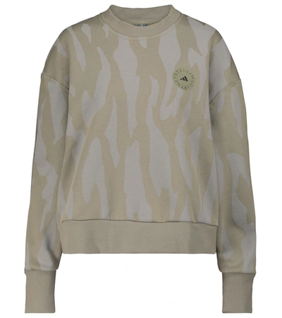 Adidas By Stella Mccartney College Cotton And Recycled Polyester-blend Sweatshirt In Clay Dovgry