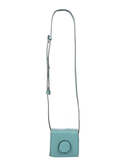 Lemaire Mini Camera Shoulder Bag In Blue