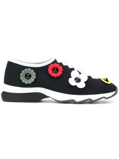 Fendi Floral-embellished Neoprene Sneaker In Multi
