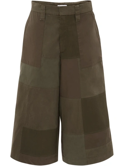 Jw Anderson Panelled Cropped Trousers In Green