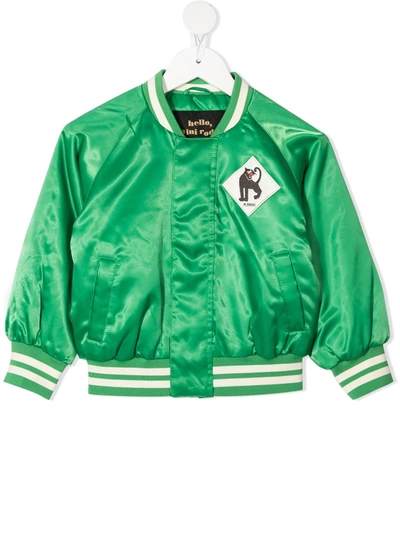 Mini Rodini Trouserher Baseball Jacket In Green