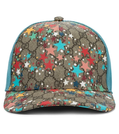 Gucci Kids' Children's Gg Stars Canvas Baseball Hat In Beige