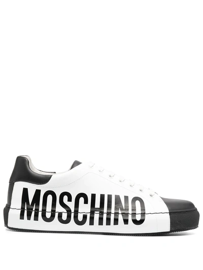 Moschino Men's Two-tone Logo Low-top Trainers In White