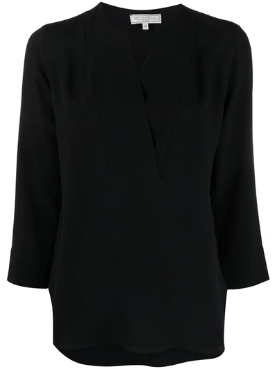 Antonelli Allegra Black Shirt In Silk Blend
