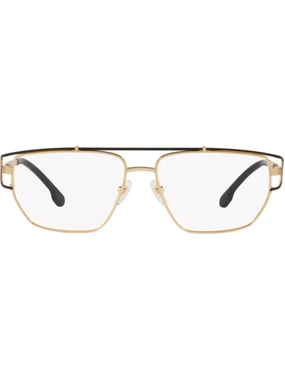 Versace 55mm Rectangular Optical Glasses In Gold