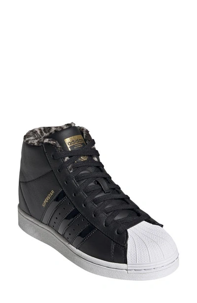 Adidas Originals Superstar Up Fleece Lined High Top Wedge Sneaker