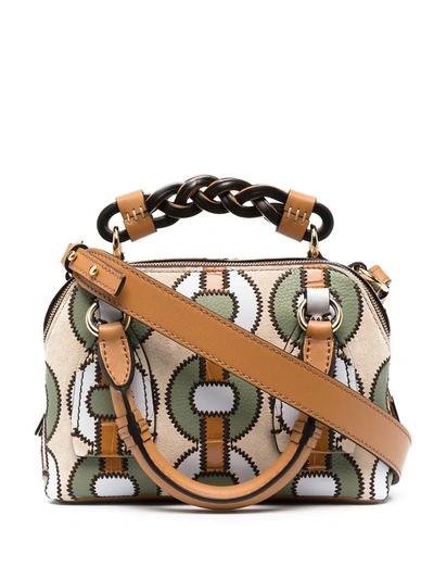 Chloé Small Daria Patchwork Leather Satchel In Multi