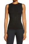 Blanc Noir Sleeveless Mesh Infinity Top In Black