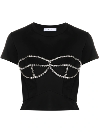 Area Crystal-embellished Short-sleeved T-shirt In Black