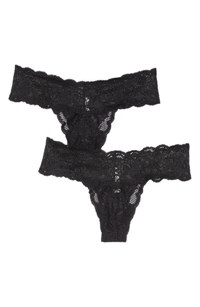 Cosabella Never Say Never Cutie 2-pack Thongs In Black