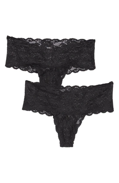 Cosabella Never Say Never Comfie 2-pack Thongs In Black