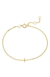 Stone And Strand Initial 10k Gold Bracelet In Yellow Gold/ I