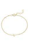 Stone And Strand Initial 10k Gold Bracelet In Yellow Gold/ L