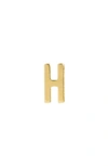 Stone And Strand Initial Single Stud Earring In Yellow Gold/ H
