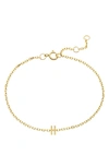 Stone And Strand Initial 10k Gold Bracelet In Yellow Gold/ H