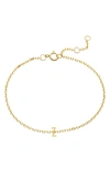 Stone And Strand Initial 10k Gold Bracelet In Yellow Gold/ Z