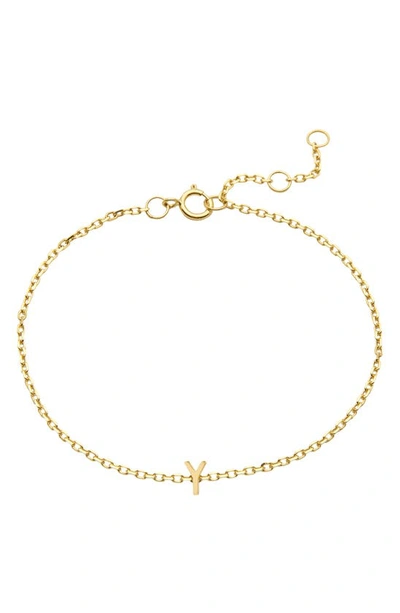 Stone And Strand Initial 10k Gold Bracelet In Yellow Gold/ Y