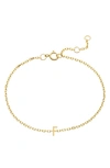 Stone And Strand Initial 10k Gold Bracelet In Yellow Gold/ F
