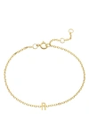 Stone And Strand Initial 10k Gold Bracelet In Yellow Gold/ R