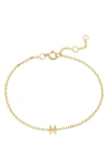 Stone And Strand Initial 10k Gold Bracelet In Yellow Gold/ M