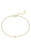 Stone And Strand Initial 10k Gold Bracelet In Yellow Gold/ D