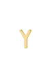 Stone And Strand Initial Single Stud Earring In Yellow Gold/ Y