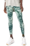 Sweaty Betty Power Pocket Workout 7/8 Leggings In Green Abstract Tie Dy