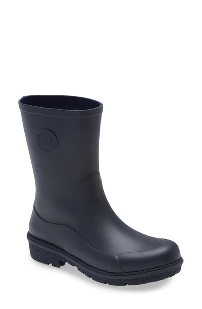 Fitflop Wonderwelly Short Womens Midnight Navy Boots In All Black