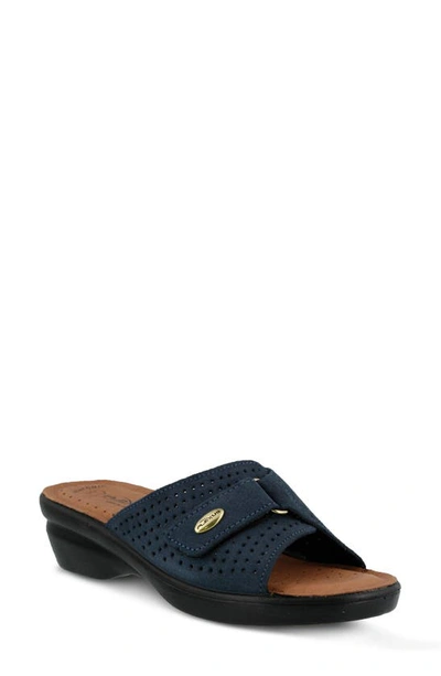Flexus By Spring Step Kea Slide Sandal In Navy Suede