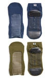 Arebesk Moto Assorted 2-pack No-slip Socks In Army Green / Navy