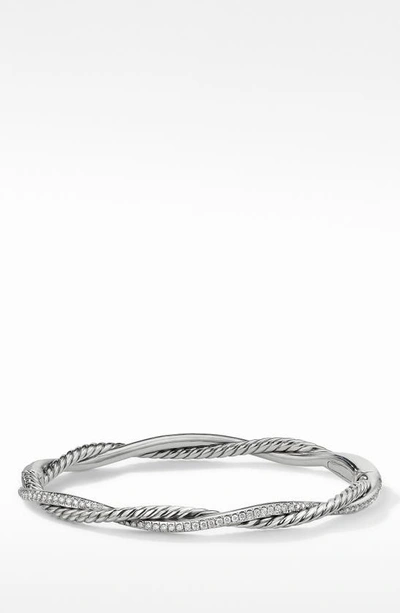 David Yurman Sterling Silver Petite Infinity Bracelet With Diamonds