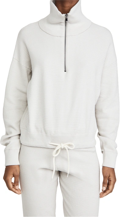 Varley Buckingham Half Zip Jumper In Cobweb Silver