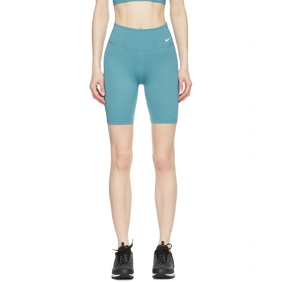 Nike One Women's Mid-rise 7" Bike Shorts In Cerulean/white