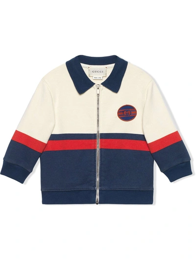 Gucci Baby Cotton Jacket With Web In White
