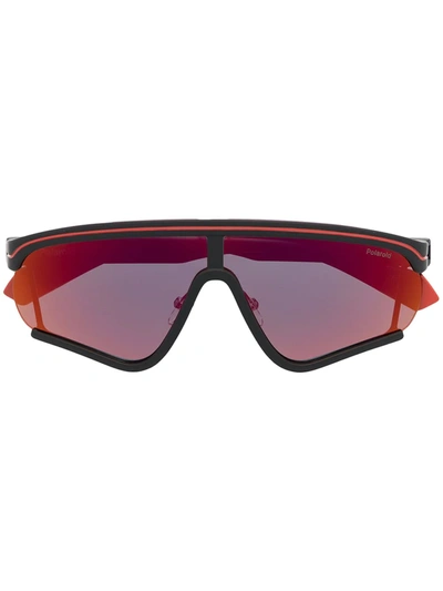 Msgm Oversize-frame Logo-print Sunglasses In Black
