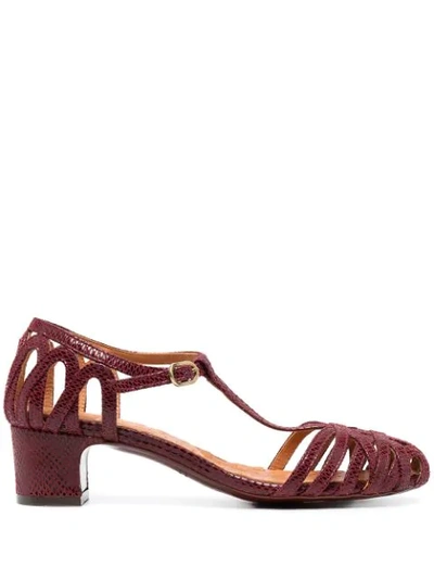 Chie Mihara Snakeskin-effect Leather Sandals In Purple