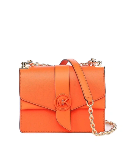 Michael Kors Greenwich - Small Saffiano Leather Crossbody Bag In Orange