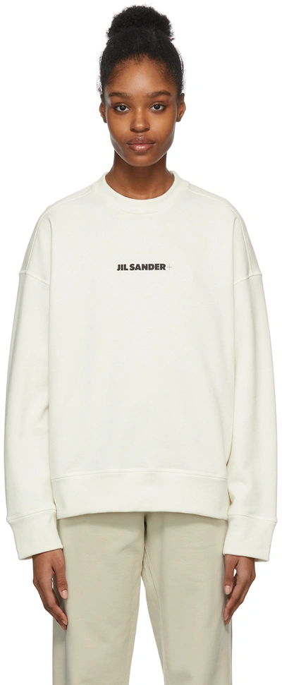 Jil Sander Cropped Logo-print Sweatshirt In White