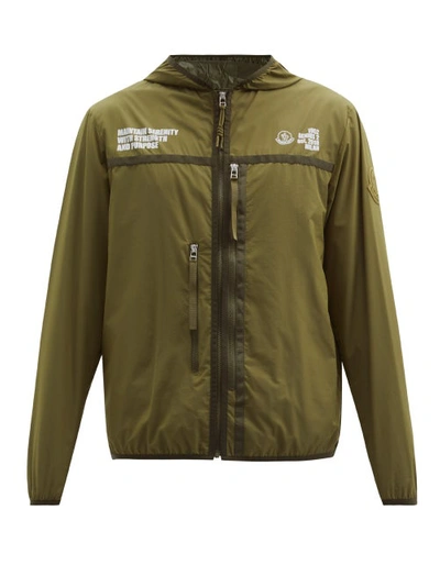 Moncler Orkhon Panelled Shell Hooded Jacket In Green