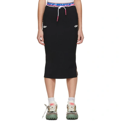 Off-white High-waisted Logo-waistband Skirt In Black