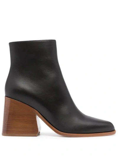 Gabriela Hearst Ava Leather Ankle Boots In Black