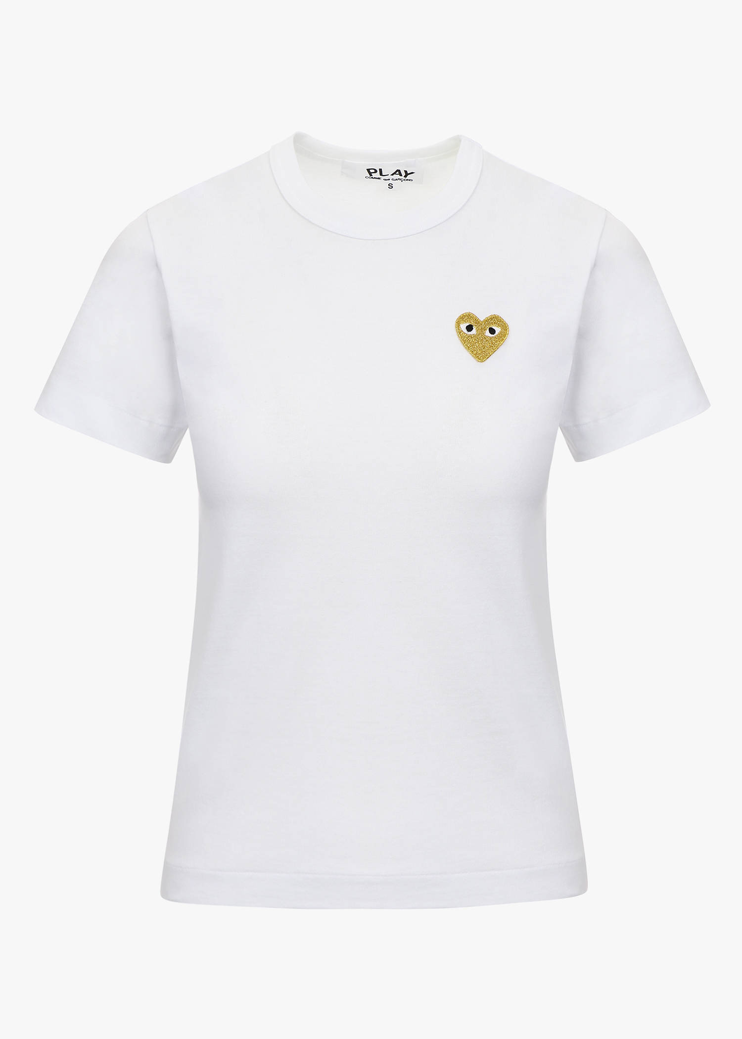 Comme Des GarÇons Play Gold Heart Patch T-shirt In White | ModeSens