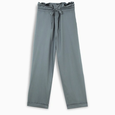 Le 17 Septembre Curled Waist Trousers In Blue